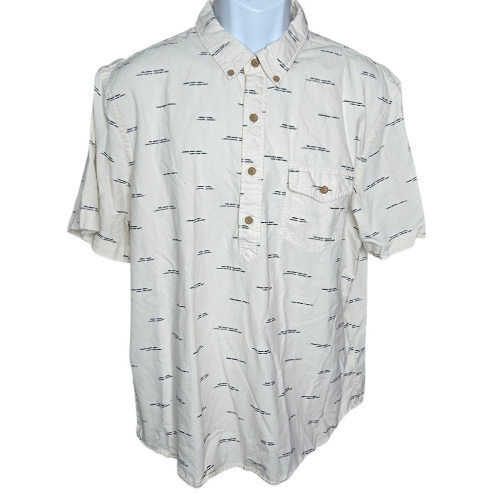 American Eagle Mens Classic Fit Minimalist Shirt Size XL Cotton Cream‎ Print